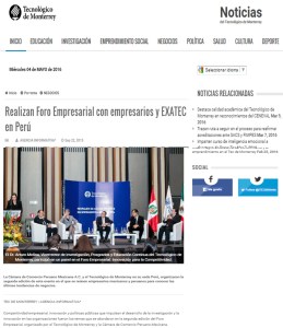Realizan Foro Empresarial con Empresarios y EXATEC en Perú