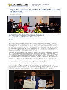 Segunda ceremonia de grados del 2015 de la Maestría en Educación_Bogotá_Uniminuto