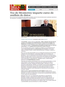 Tec de Monterrey imparte curso de análisis de datos_La Silla Rota