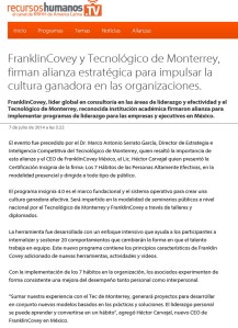MASG vlog_Recursos Humanos TV_Cultura Ganadora FranklinCovey
